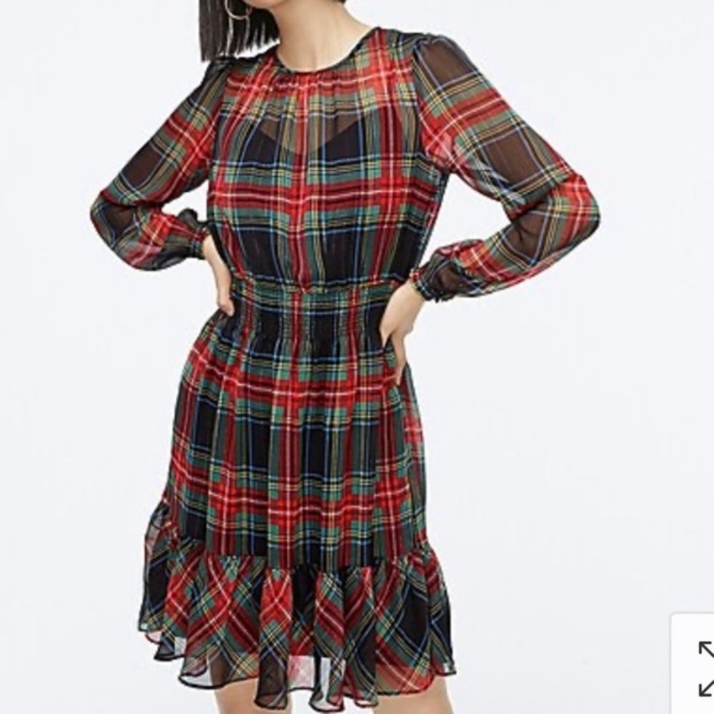 New with tags J.Crew Cinched-waist dress in Stewart Tartan   XS
